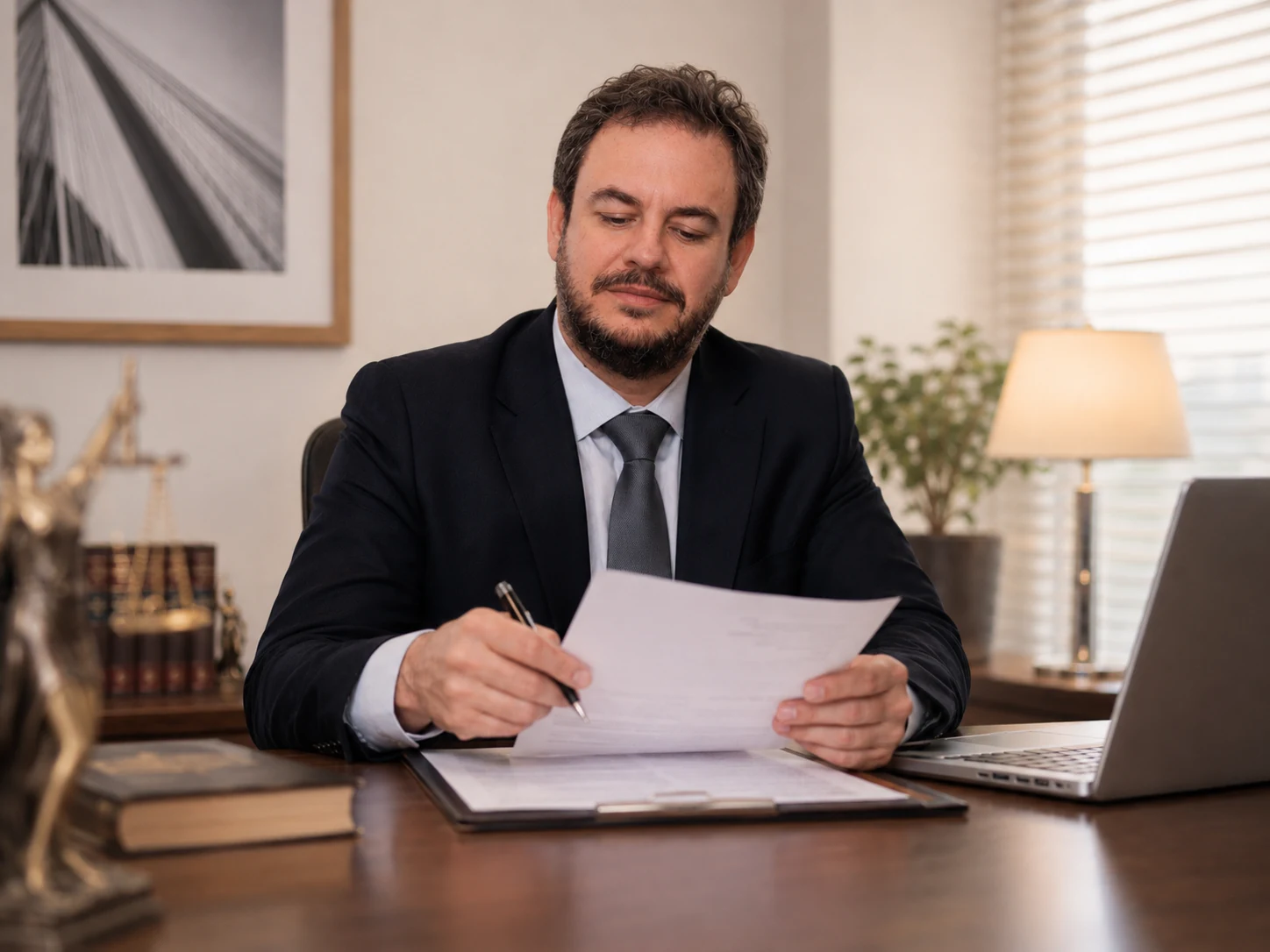 Dr. Luiz Carvalho analisando documentos jurídicos